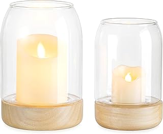 Windlicht Outdoor Windlichter Glas: 2er Set Windlicht Holz Glas Tischdeko Glaszy — Empfehlung für Windlichter für