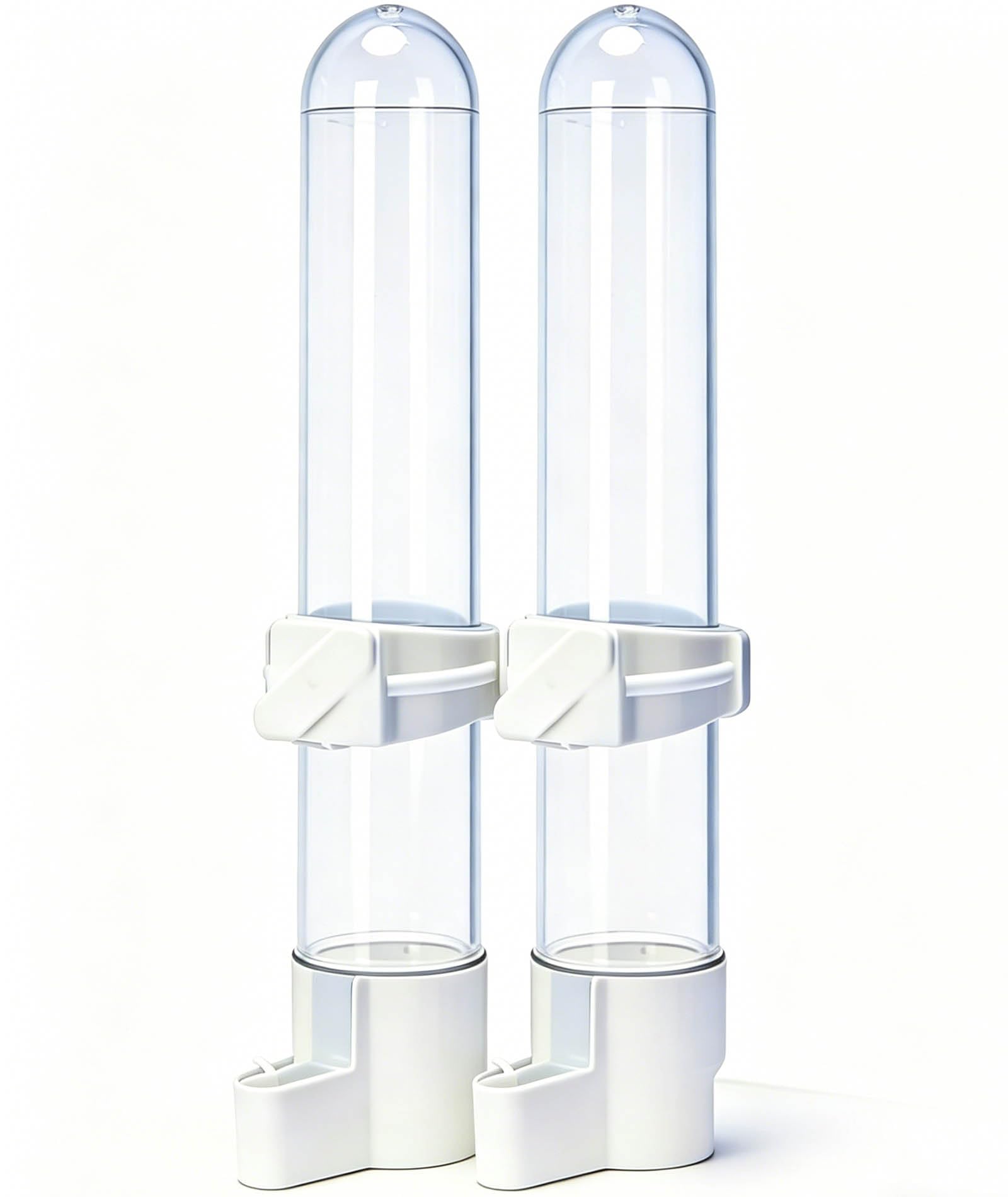 2 Pcs 120ml Automatic Bird Water Dispenser, Cage Hanging Transparent Bird Water Feeder with Anti-Spill Design, Food Water Bowls Birds Feeder Hanging for Parakeet Canary Small Parrot Lovebirds-image-2