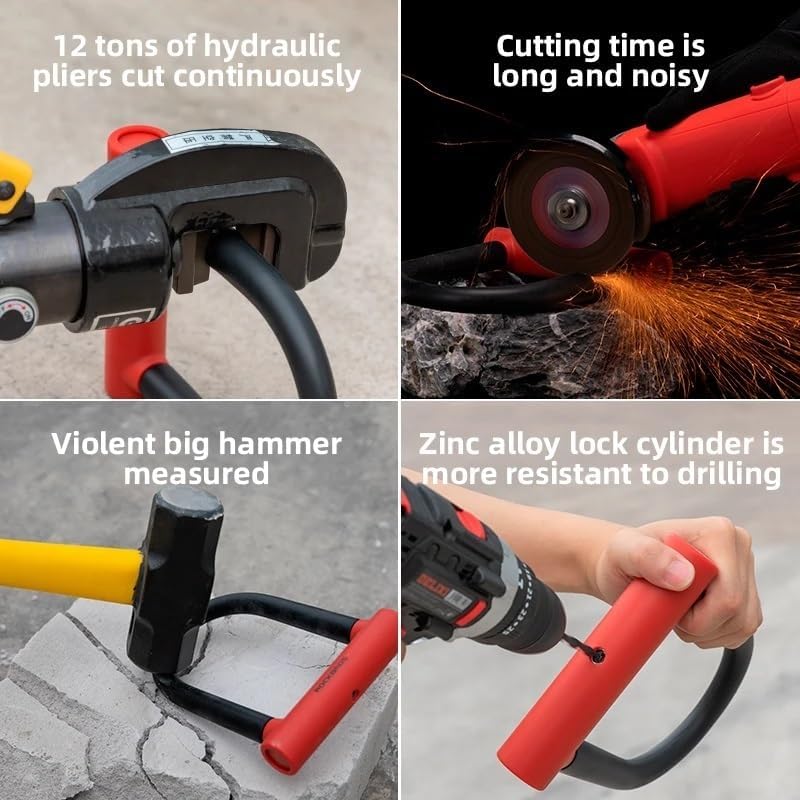 ,Bike Locks Heavy Duty/Bicycle Chain/Cycling Lock,Codes for Bike Cycle, Moto, Door, Gate Fence(RKS610-RD) (Rks610 bk)