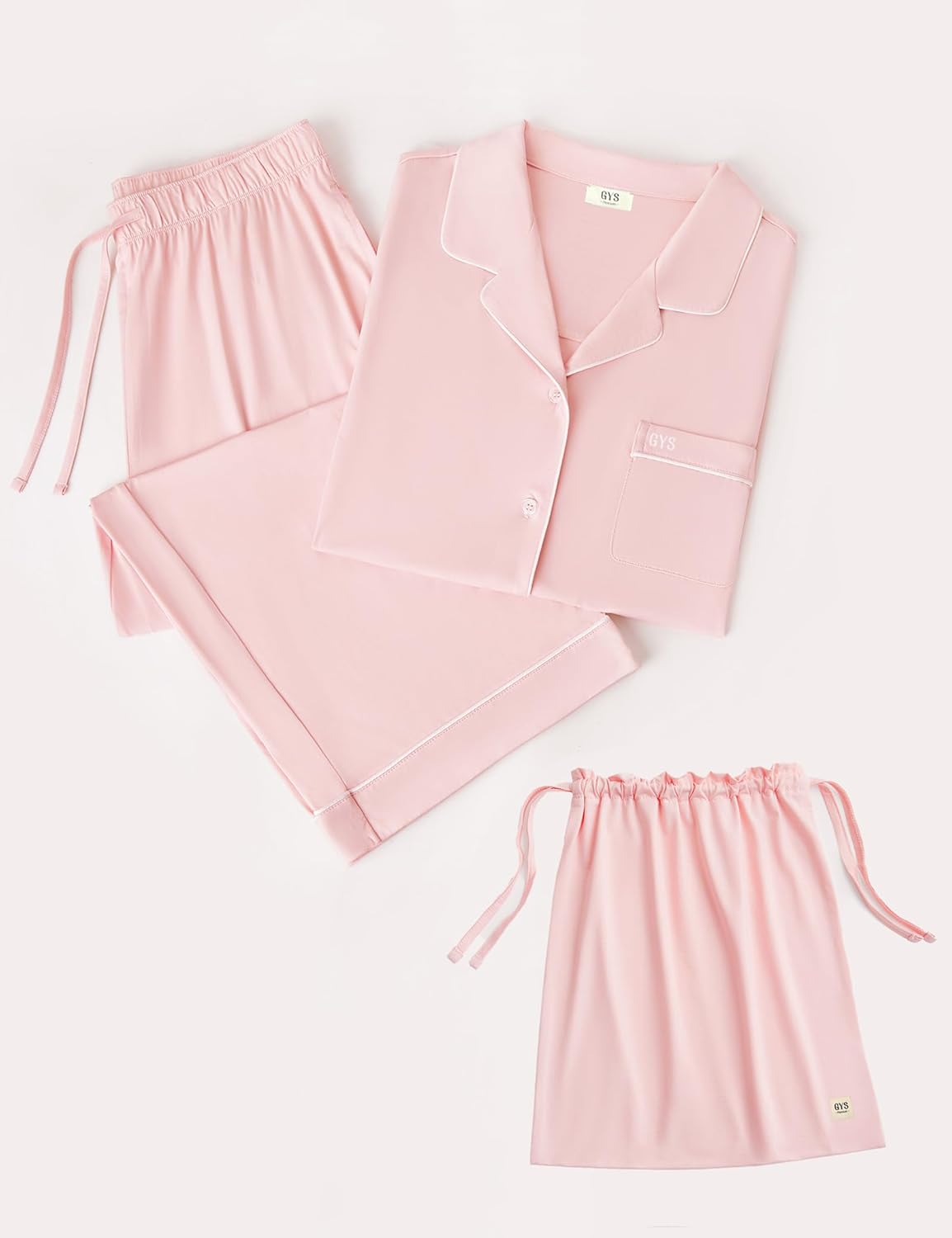 GYS Premium Womens Pajama Set Bamboo Viscose 2 Piece Short Sleeve Sleepwear - Image 6