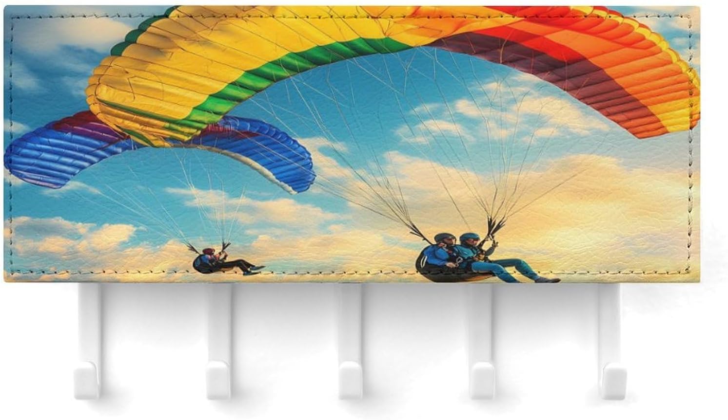 Skydiving Colorful Sunset Sports Key Holder for Wall Mounted Hooks Organizer Hanger Kitchen Bedroom Decor image 4