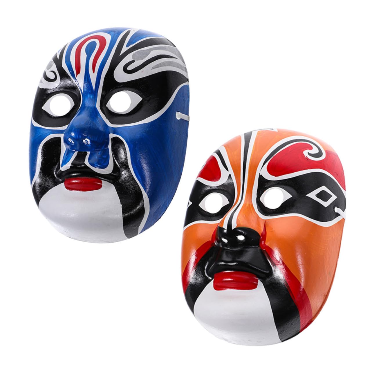 MUCKLILY 2Pcs Chinese Mask Wall Decoration for Halloween Masquerade and Cosplay Traditional Chinese Costume Masks for Parties Dances and Festivals