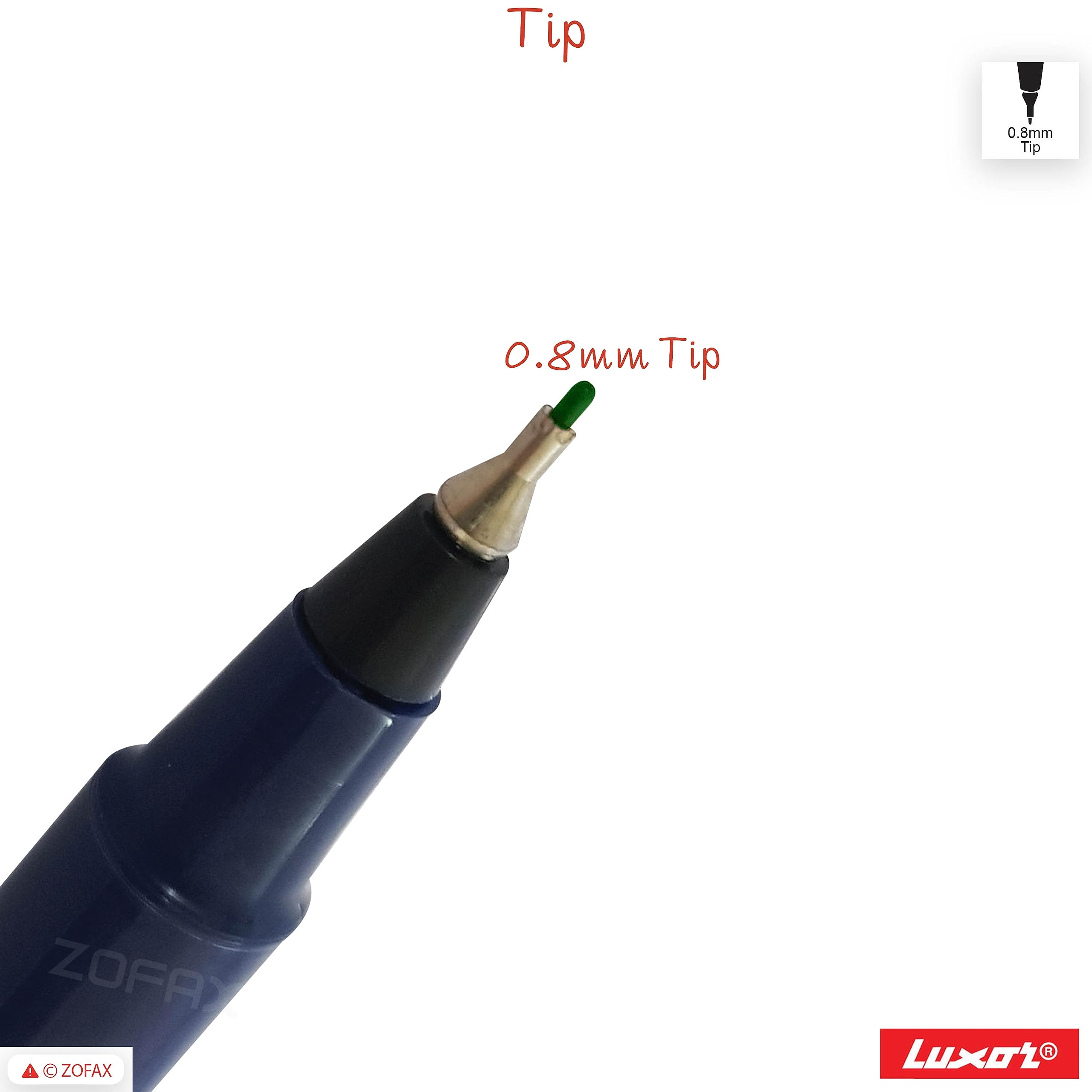 Write05 Fineliner Pens, GREEN, 0.5mm Ultra Fine Tip, Pack of 10, Precise Writing, Write Sign Draw Colour Pens - Image 4
