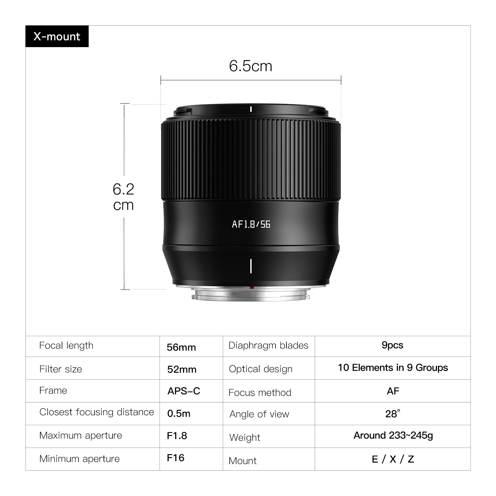 Amazon.co.jp: TTArtisan 56mm F1.8 メタルボディオートフォーカスAF