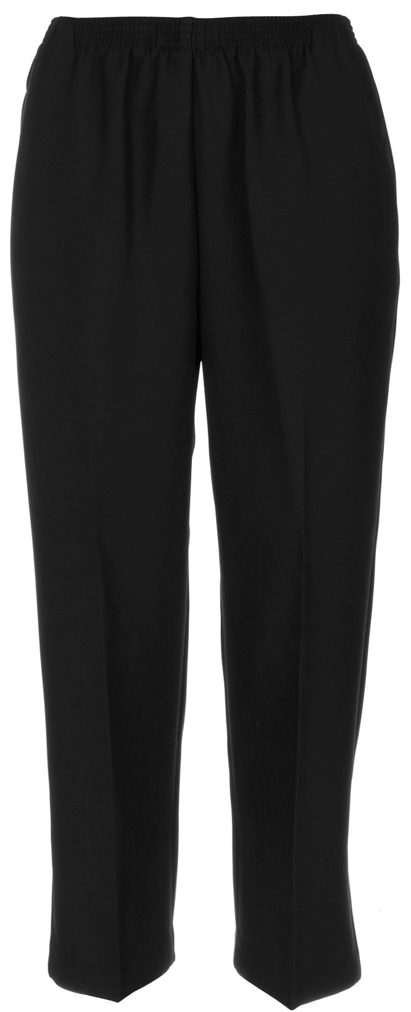 Alfred Dunner Petite Classics Elastic Waist Pants Black 8 Short