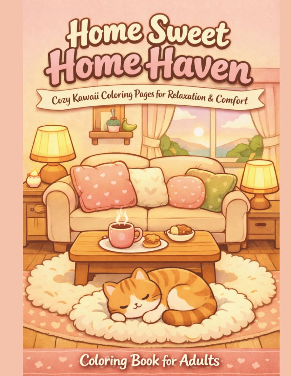 Home Sweet Home Haven: Cozy Kawaii Coloring Pages for Relaxation & Comfort