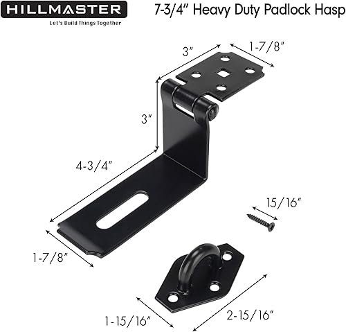Miniatura 8 de HILLMASTER Cerradura de puerta de alta resistencia de 7-34 pulgadas de acero extra grueso, cerradura de puerta de seguridad, cierre de candado,
