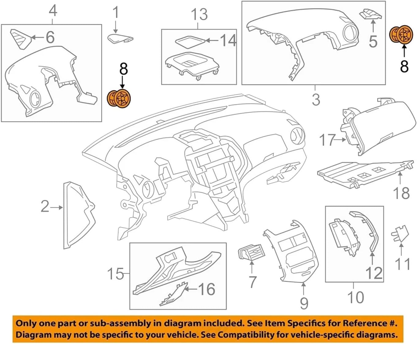 Air Outlet 1Pair 95280207 Air Conditioner Outlet Nozzle Fit for Chevrolet Aveo T300 Aveo Sonic 2012-2019 Air Vent Grille Attractive and Durable