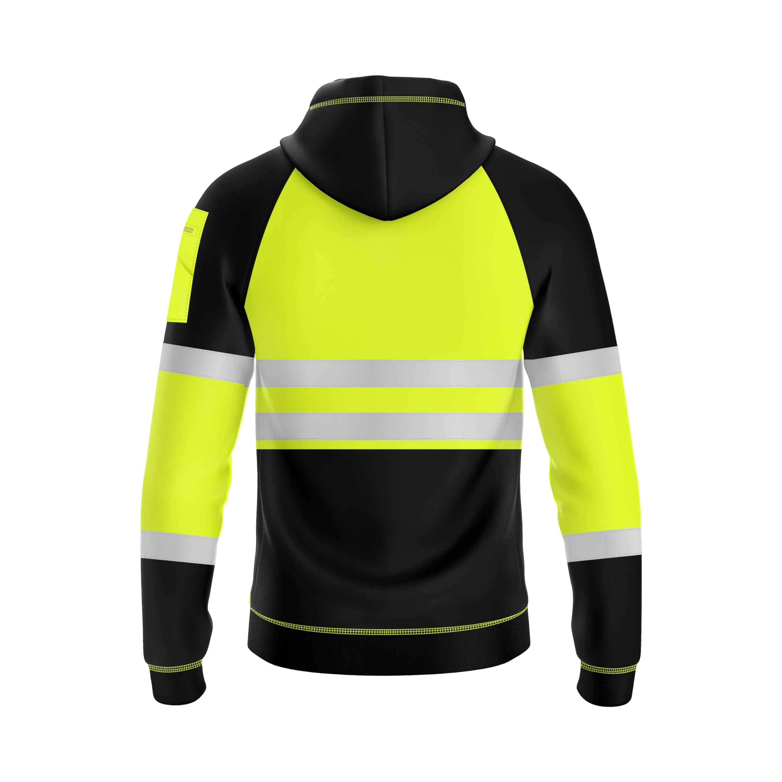 Sudadera con capucha para hombre con cremallera reflectante y 3 bolsillos con cremallera