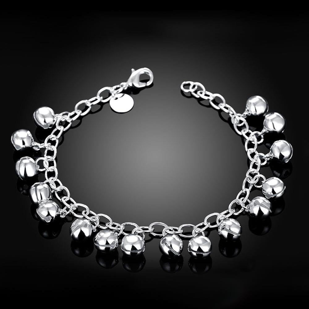 925 Sterling Silver Bells Chain Adjustable Bracelet for Women - Image 4