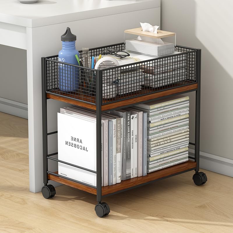 Amazon｜押入れ収納 ラック キャスター付き隙間収納 上段かご・下段棚