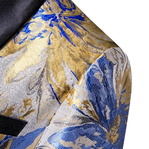 Image of Barry. Wang Men's Sport Coats & Blazers Flower Suit Jacket 1 Button Paisley Tuxedo Mardi Gras Carnival Parade Gift