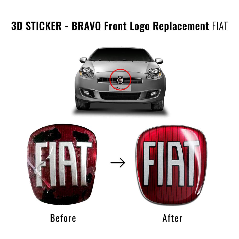 Adesivo 3D Logo Fiat Bravo - Ricambio Emblema Anteriore Con Effetto Lenticolare - Foto 12