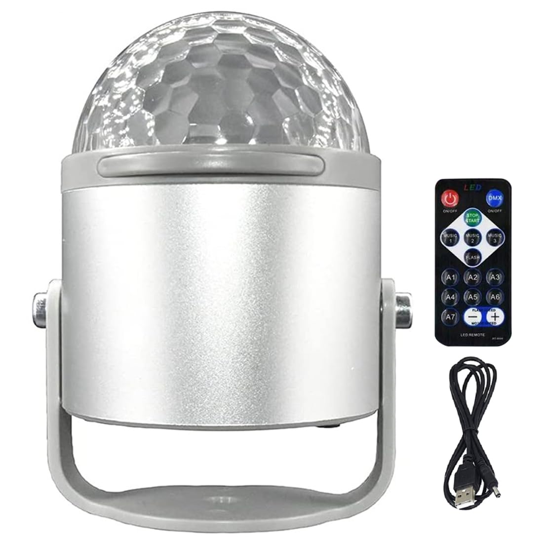 Hndhbfgrt Led Stage Disco Light Rotating Dj Ball Strobe Remote Sound Control Magic Dance Car Gift for Party Club Show Lamp