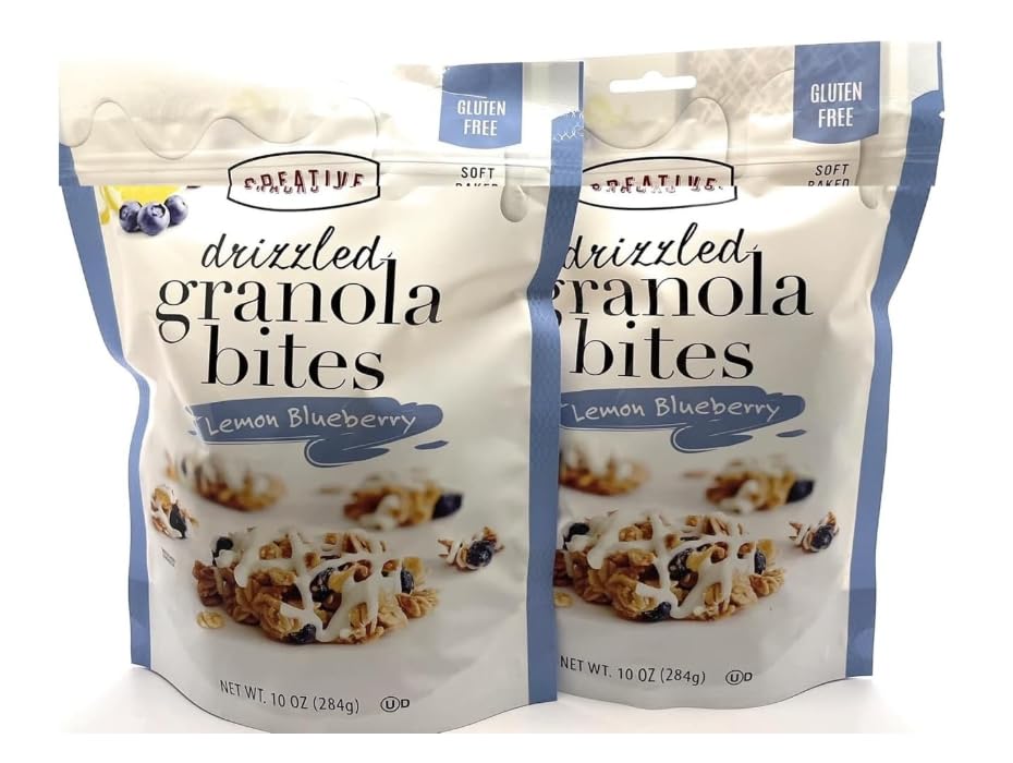 Lemon Blueberry Drizzled Granola Bites Gluten Free 10 Oz Each (Pack of 2)