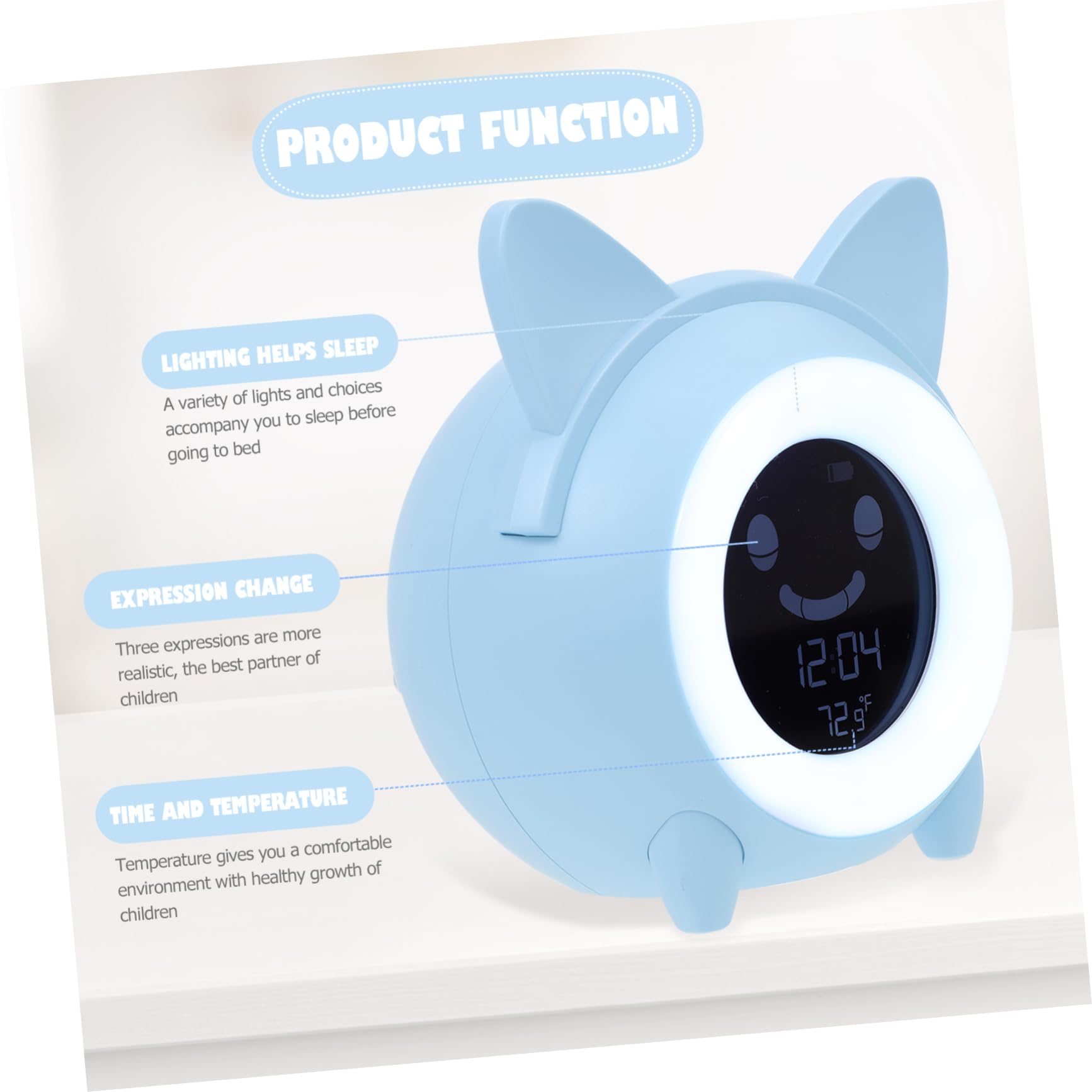 Zerodeko Despertador Digital Infantil Azul de Plástico, 1 Set
