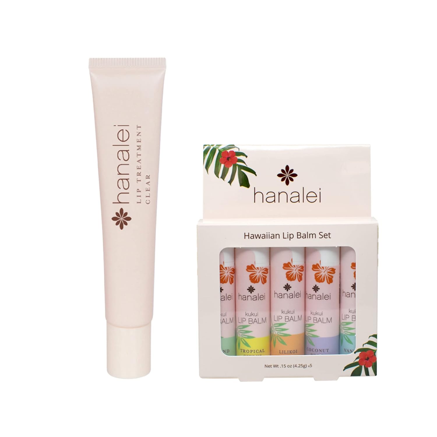 Hanalei Kukui Oil Lip Treatment 15g Clear AND 5Piece