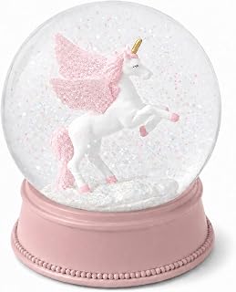 Unicorn Snow Globes for Girls, 100MM Pink Snowglobe | Snow Globe for Kids, Glitter Glass Dome, Gifts for Women Birthday Christmas Bedroom Shelf Decor
