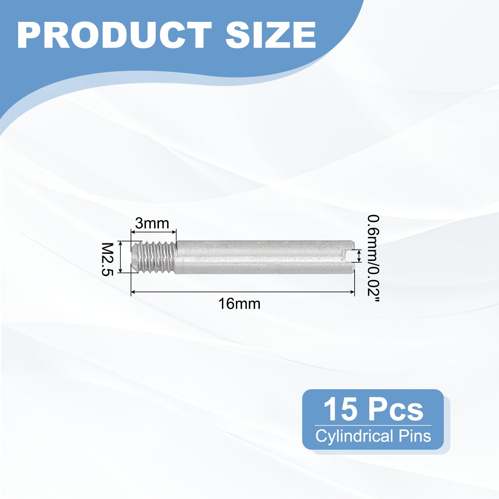 PATIKIL M2.5 x 16mm Slotted Cylindrical Pin - Image 2