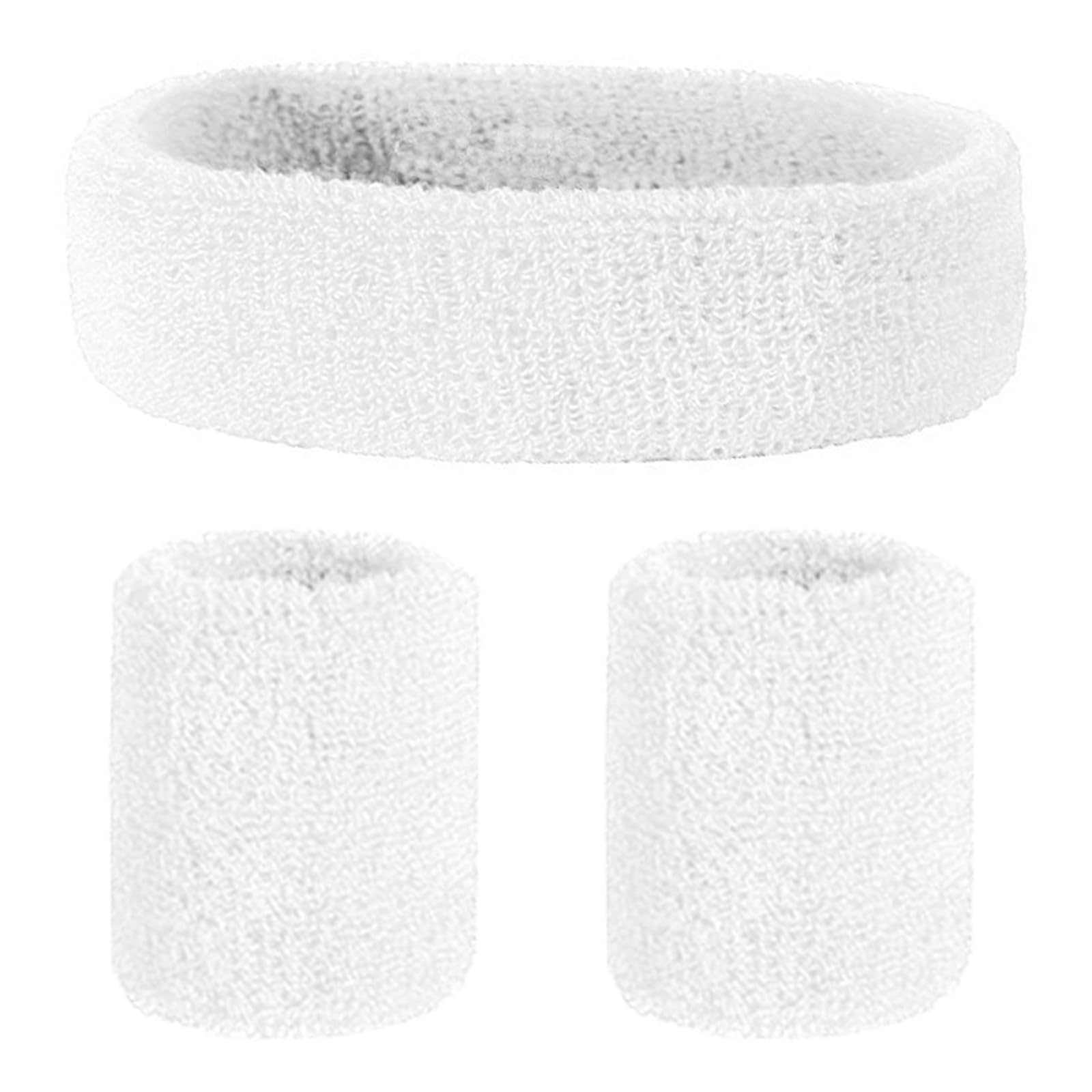 Set Bandeau Et Bracelets De Sport En Coton - Multicolore, Neuf Avec étiquettes
