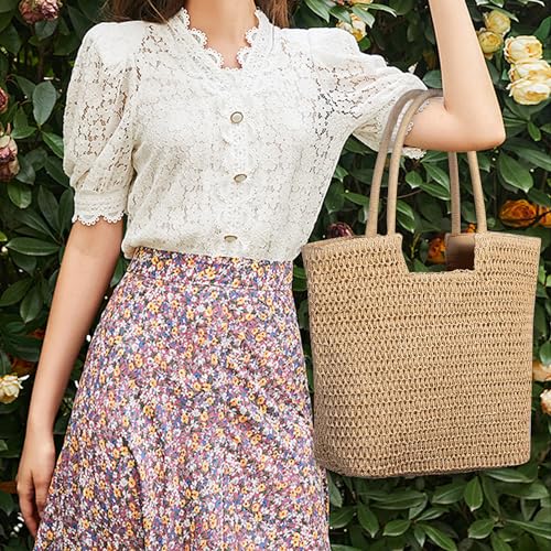 Bolso tejido playa para mujer estilo boho miniatura 2