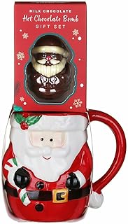 Lesser & Pavey Christmas Santa Mug with Hot Chocolate Bomb - Gift Idea for Christmas Xmas - Santa Themed Mug, UK Design, Hot Drinks, Tea, Coffee - Christmas Drinkware - Christmas Mug