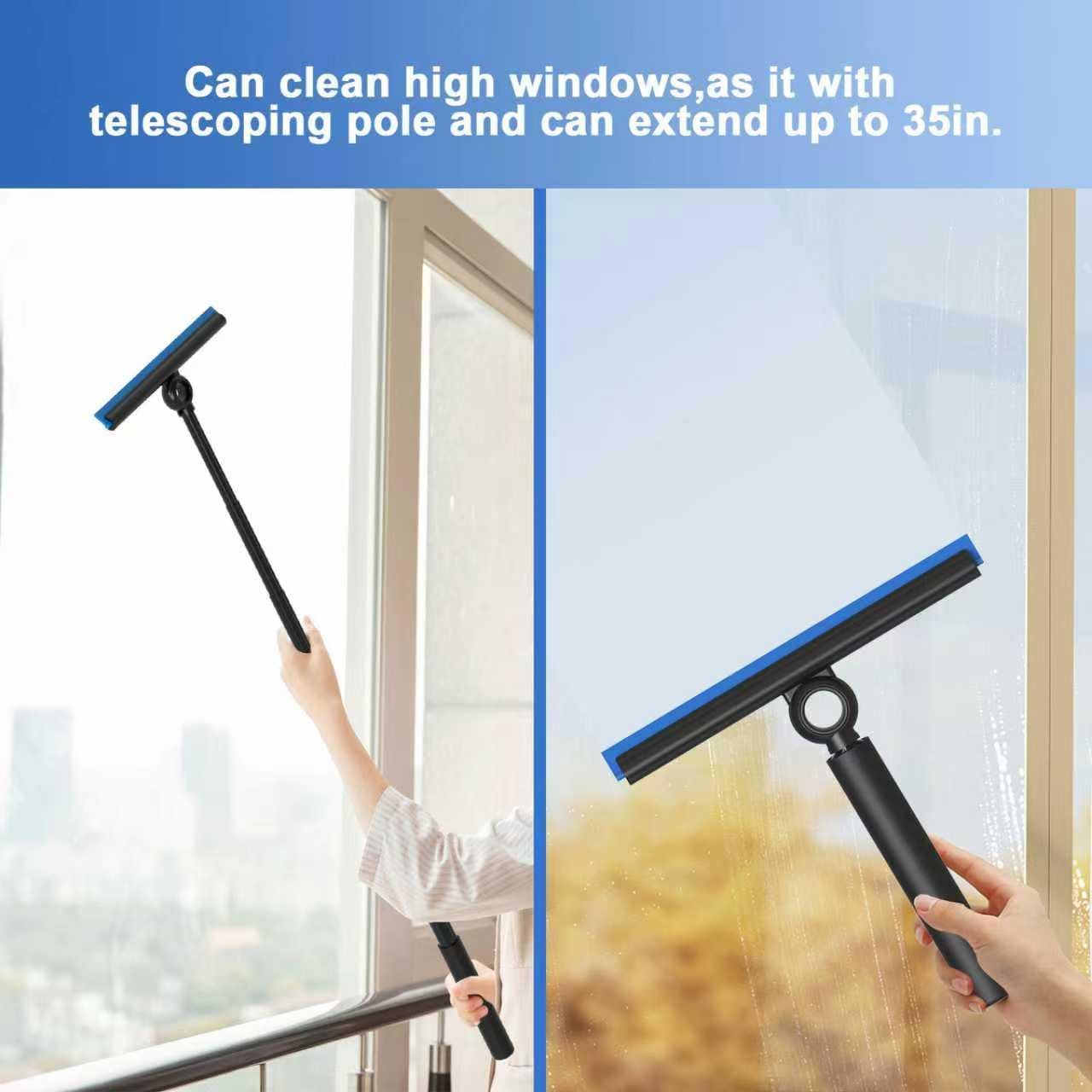 Shower Squeee for Glass Doors, Squeee with Long Handle, Telescoping