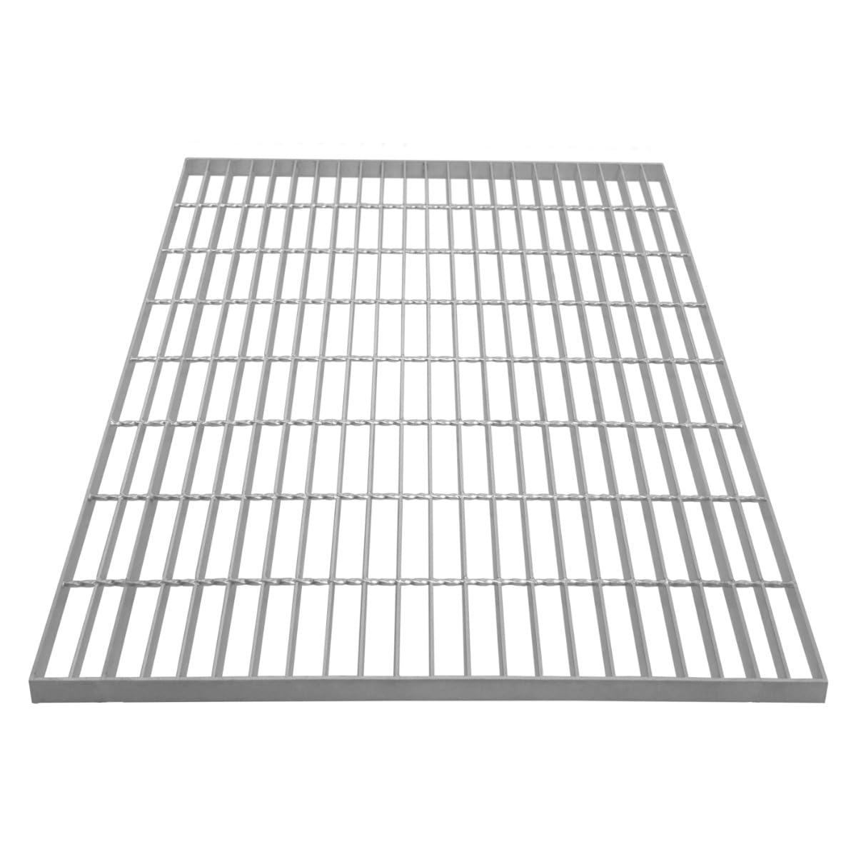 Grille Caillebotis Acier Galvanisé 800mm x 800 mm - Min 260gr/​m² Maille 32 x 100mm Grillage Revêtement Sol Passerelle Passage Voiture - Capacité 640KG - Résistant à la Corrosion EN ISO 1461