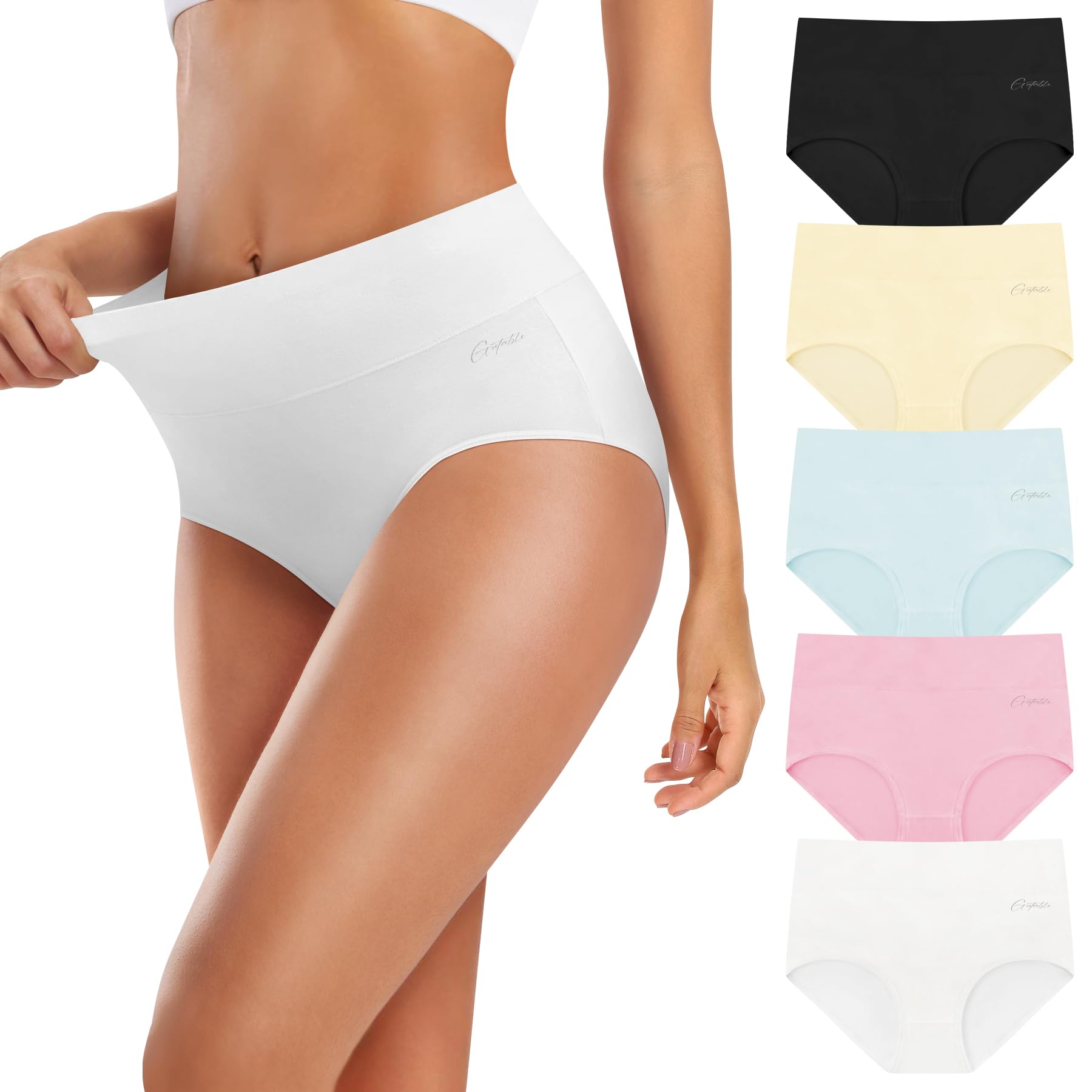 FALARY Unterhosen Damen Hohe Taille,Baumwolle Atmungsaktiv Slips Mehrpack | Stretch & Weiche Taillenslip, Panties für Frauen Baumwollslip (Gr.S-3XL)