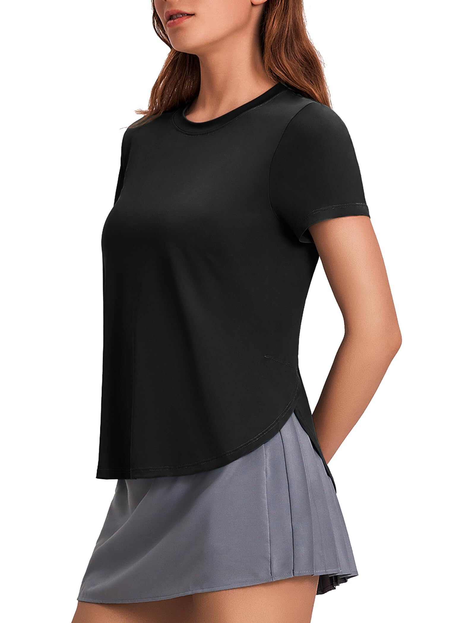 PINSPARK Camiseta Deportiva de Manga Corta para Mujer con protección Solar UPF 50+, Camiseta Deportiva de Secado rápido con protección UV, Shirt Holgada y Transpirable para Yoga - 2