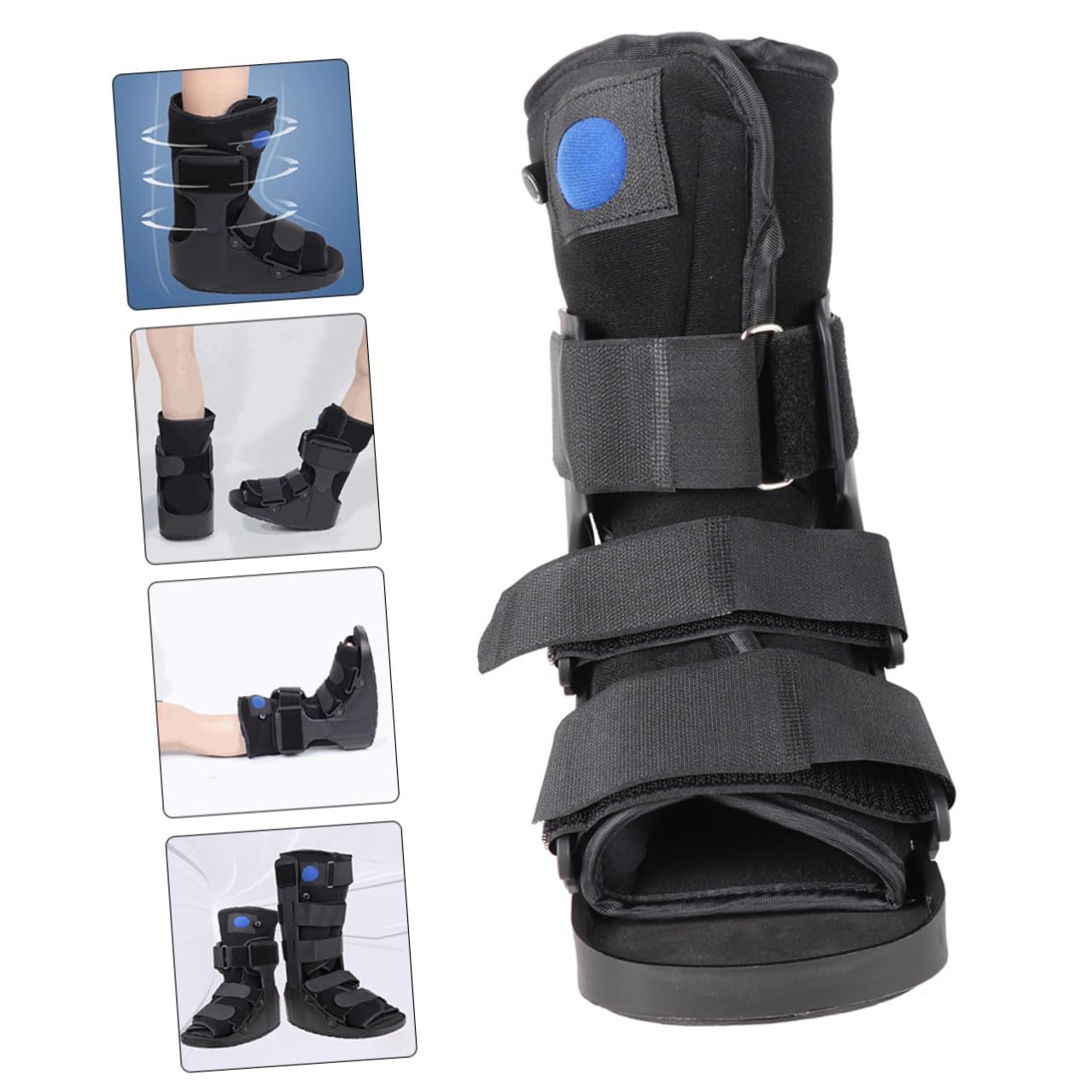 Housoutil Walking Boot for Sprained Ankle and Broken Foot with Ankle Wrap, Low-height Medical Foot Support Brace with Inflatable Cushion, Post-surgery Rehabilitation Shoe for Adults