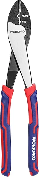 WORKPRO 9.5" Wire Cutter/Crimper, Wire Crimping/Cutting Tool for 10-22 AWG Terminals and Connectors, Designed for Insulated and Non-Insulated Connections