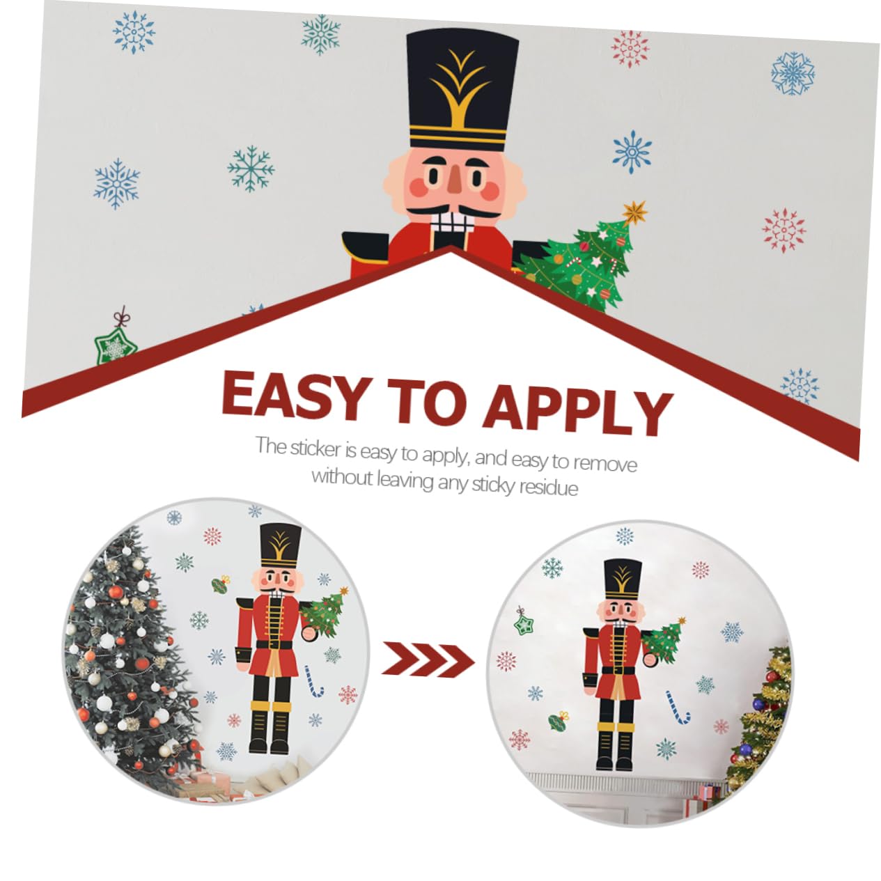 Cabilock 3 Pz Vetrofanie natalizie la finestra del fiocco di neve aggrappa adesivi murali schiaccianoci natalizi decorazioni natalizie economiche stickers natale bambini adesivi natalizi