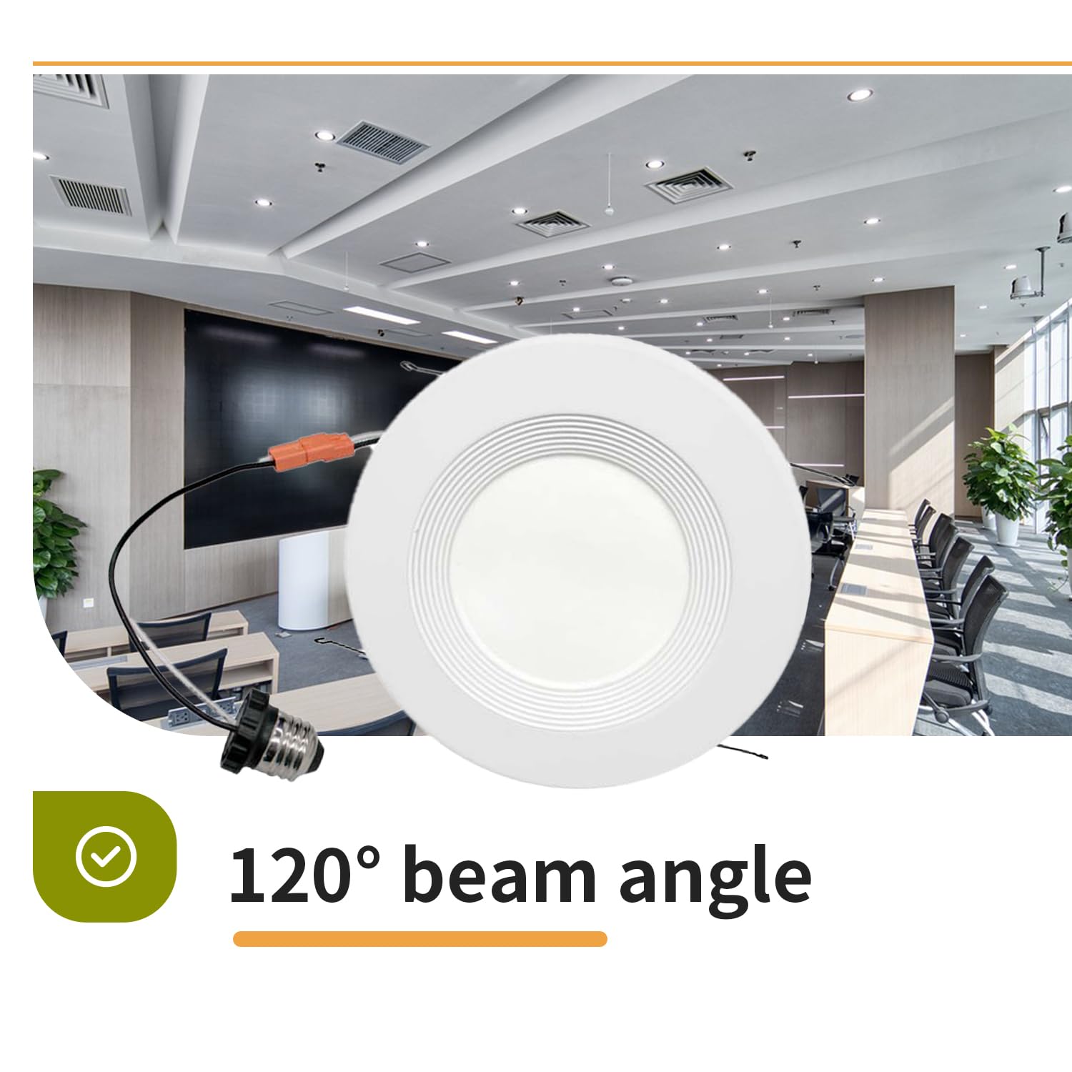 LEDONE 5/6 Inch LED Recessed Lighting, 5CCT Recessed Lights 2700K to 5000K, E26 Dimmable Can Light, 12W Retrofit with Baffle Trim, 950LM, CRI 92, IP20, ETL Energy Star Listed, 6PK