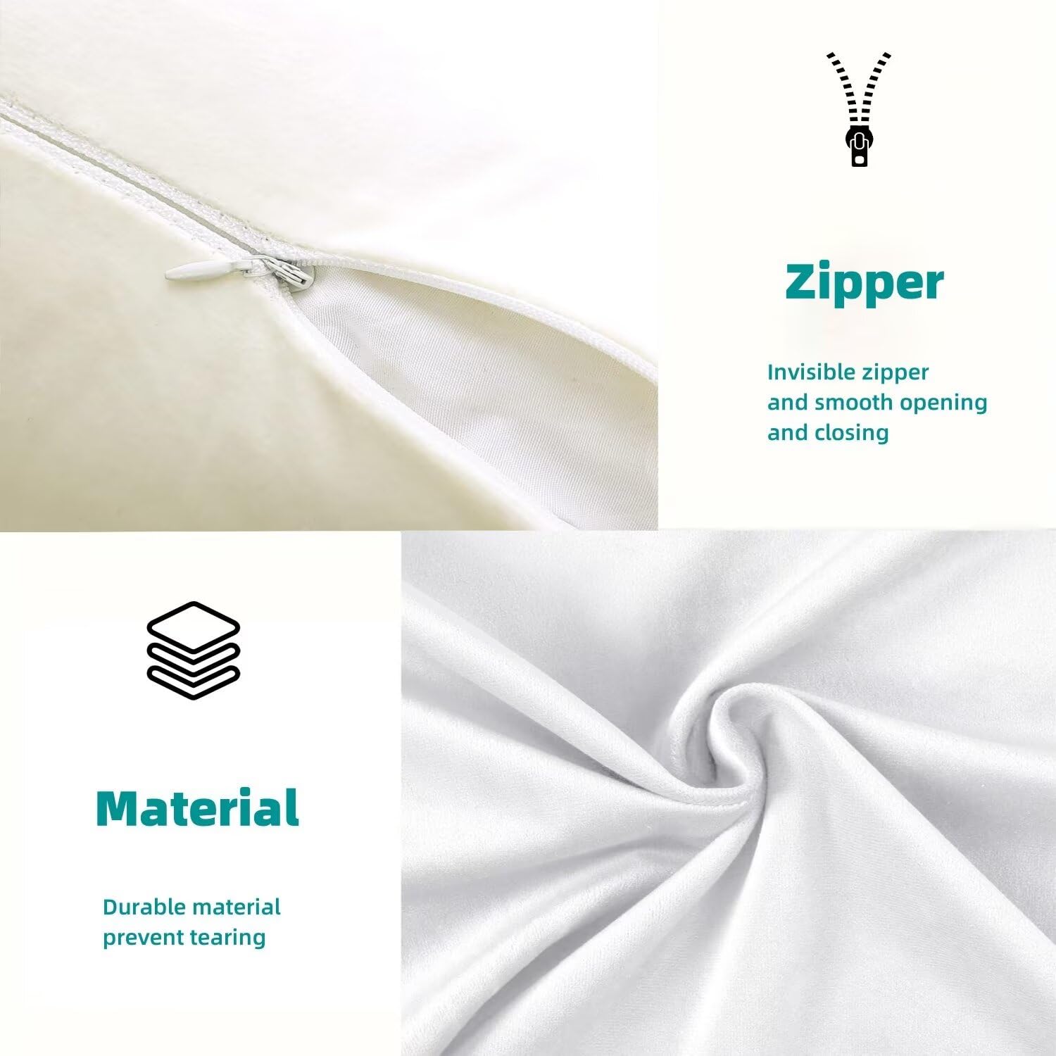 Poduszka do spania na boku, biała poszewka na poduszkę, miękka, aksamitna, długie poduszki do spania, dwustronny nadruk, 1 opakowanie, 50 x 180 cm, poszewka na poduszkę, do ciąży, karmienia, wsparcie