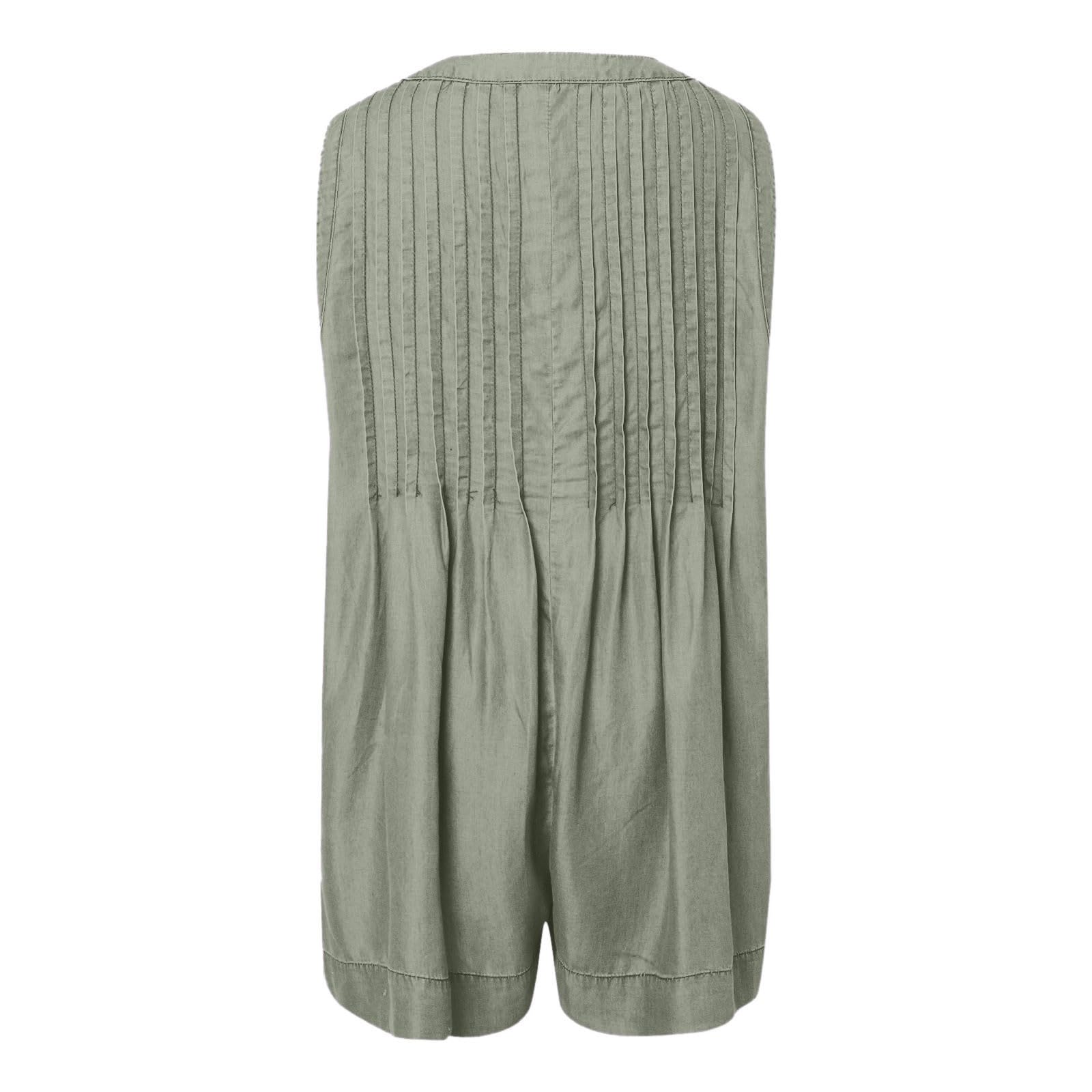 Generisch Tutina da donna, casual, senza maniche, con cravatta sul davanti, in denim, con tasca