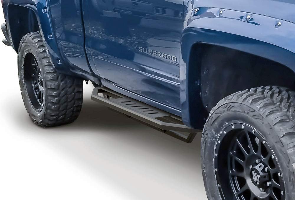 APS 6.5in Side Armor Stainless Steel Running Boards Compatible with Chevy Silverado GMC Sierra 2007-2018 Regular Cab & 2500 3500 HD 2019 (Exclude 07 Classic)(Include 19 1500 LD) Nerf Bars