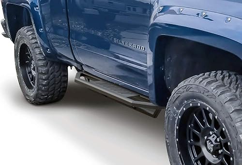 Miniatura 4 de APS Estribos laterales de acero inoxidable 304 de 6.5 pulgadas compatibles con Chevy Silverado GMC Sierra 2007-2018 Regular Cab y 2500 3500 HD 2019