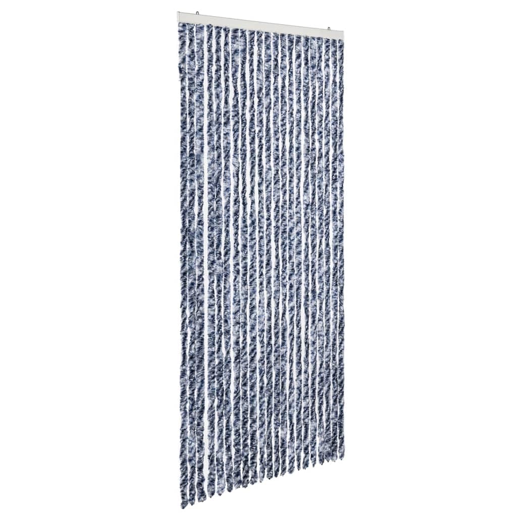 Moustiquaire chenille 90 x 220 cm Bleu/blanc/argenté