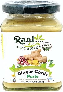 Rani Organic Ginger-Garlic Cooking Paste 8.80oz (250g) ~ Vegan | Glass Jar | Gluten Free | Non-GMO | No Colors | Indian Origin | USDA Certified Organic