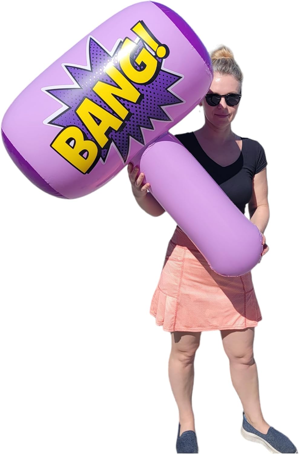 Colorful Jumbo Bang Mallet Inflate (36") Pink, Blue, Purple and Green Colors Available. Inflatable Big Bopper Hammer for Play Fights for Kids and Adults.