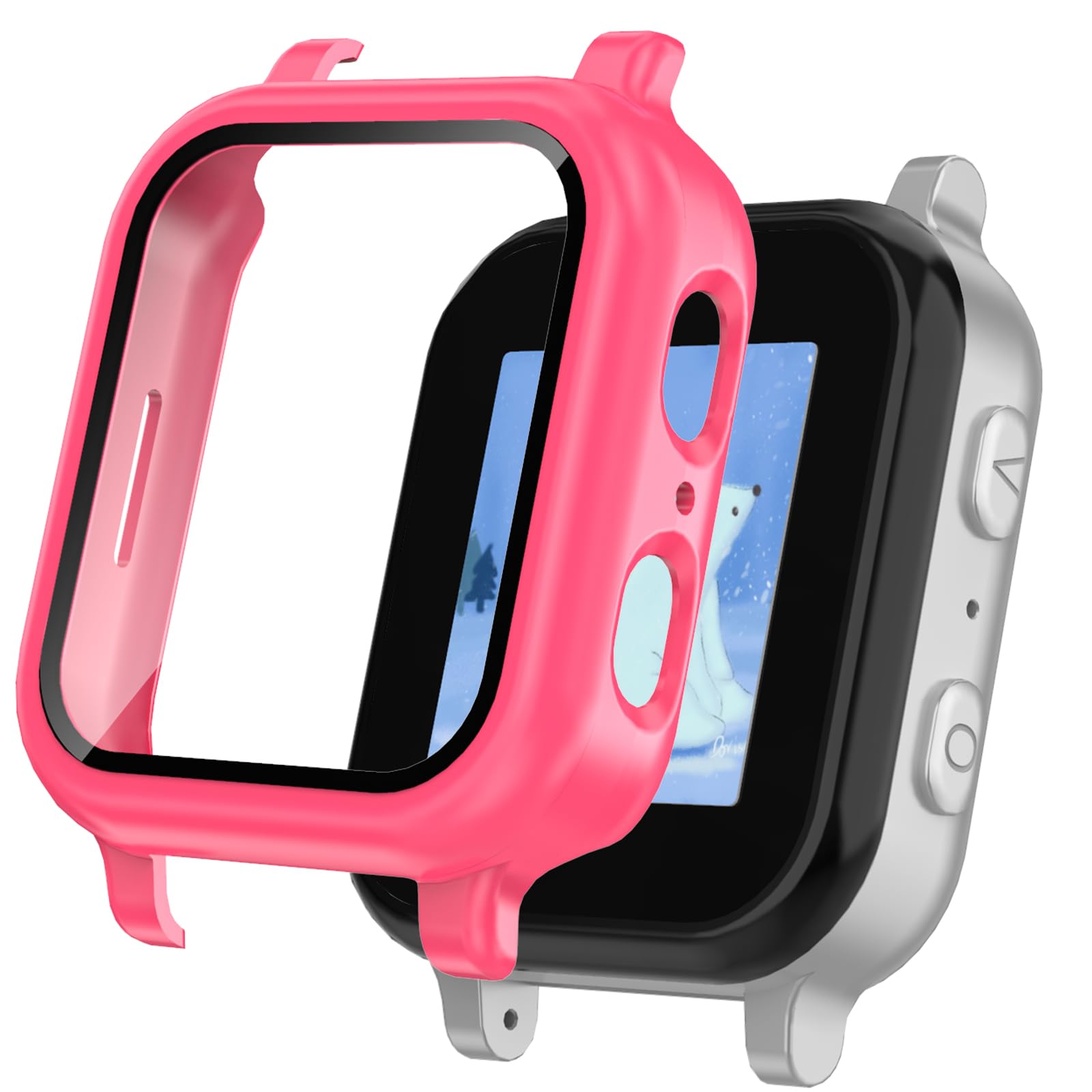 3 Pack Protective Case Compatible with Gabb Watch 3/3e Screen Protector, Hard PC Bumper Cover Built-in Tempered Glass Compatible for Gabb Kids Watch 3