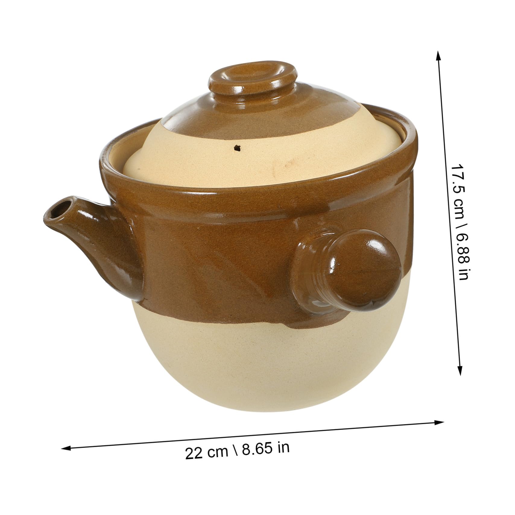 LALAFINA Traditioneller Chinesischer Auflauftopf mit Antihaftbeschichteter Oberfläche aus Ton 2l und Hitzebeständigem Griff für Suppen und Kochen Zuhause