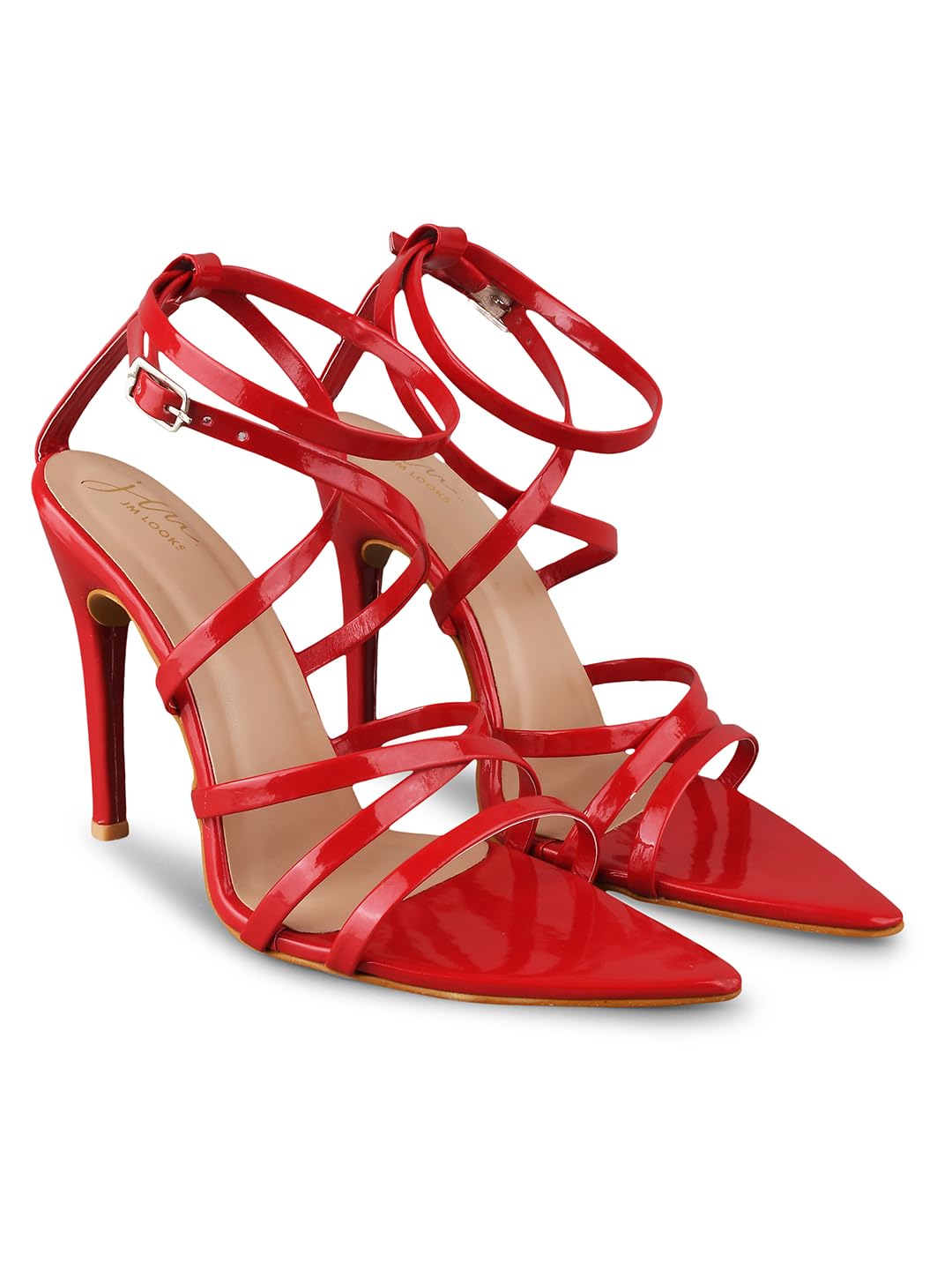 JM LOOKS Fancy Pointed Toe Sandals: Stylish Stiletto Heels with Ankle Strap, Comfortable for Women & Girls (B0CX21HJDR) Amazon Price History, Amazon Price Tracker