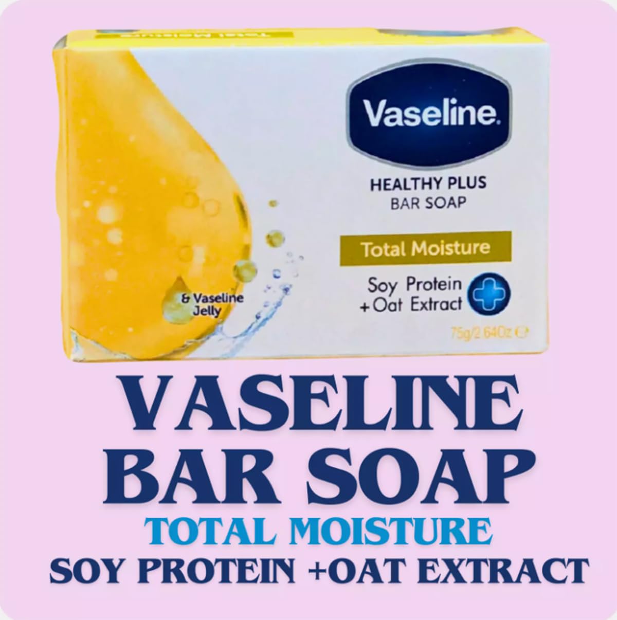 Vaseline Healty Plus Total Moisture Soap 12 x 75g, 75 g (Pack of 12) - Image 3