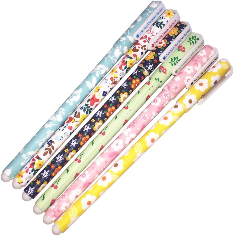MORGLOVE Flower Design Ballpoint Pen Pack of 6, Boxed (1, Floral)
