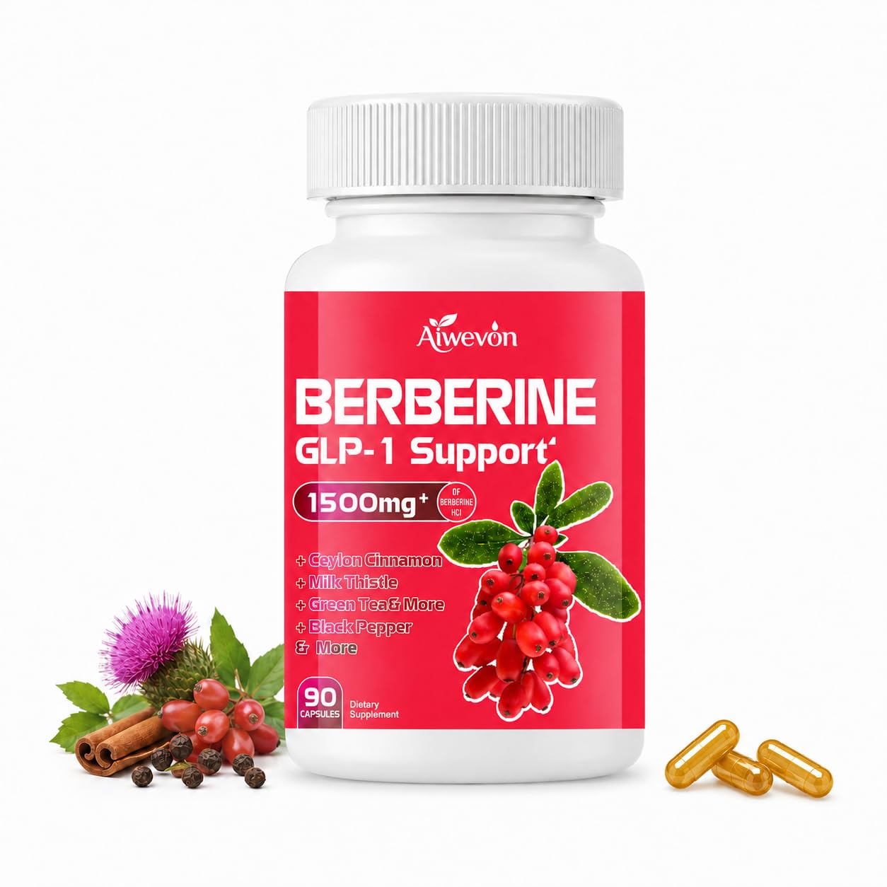 is berberine the same as glp 1 Amazon.com: GLP-1 Support Supplement, Berberine 1500mg with Ceylon Cinnamon, Chromium Picolinate, Alpha Lipoic Acid, Green Tea & Milk Thistle, Appetite Control & Metabolism Support, Vegan, 90 Capsules : Health & Household