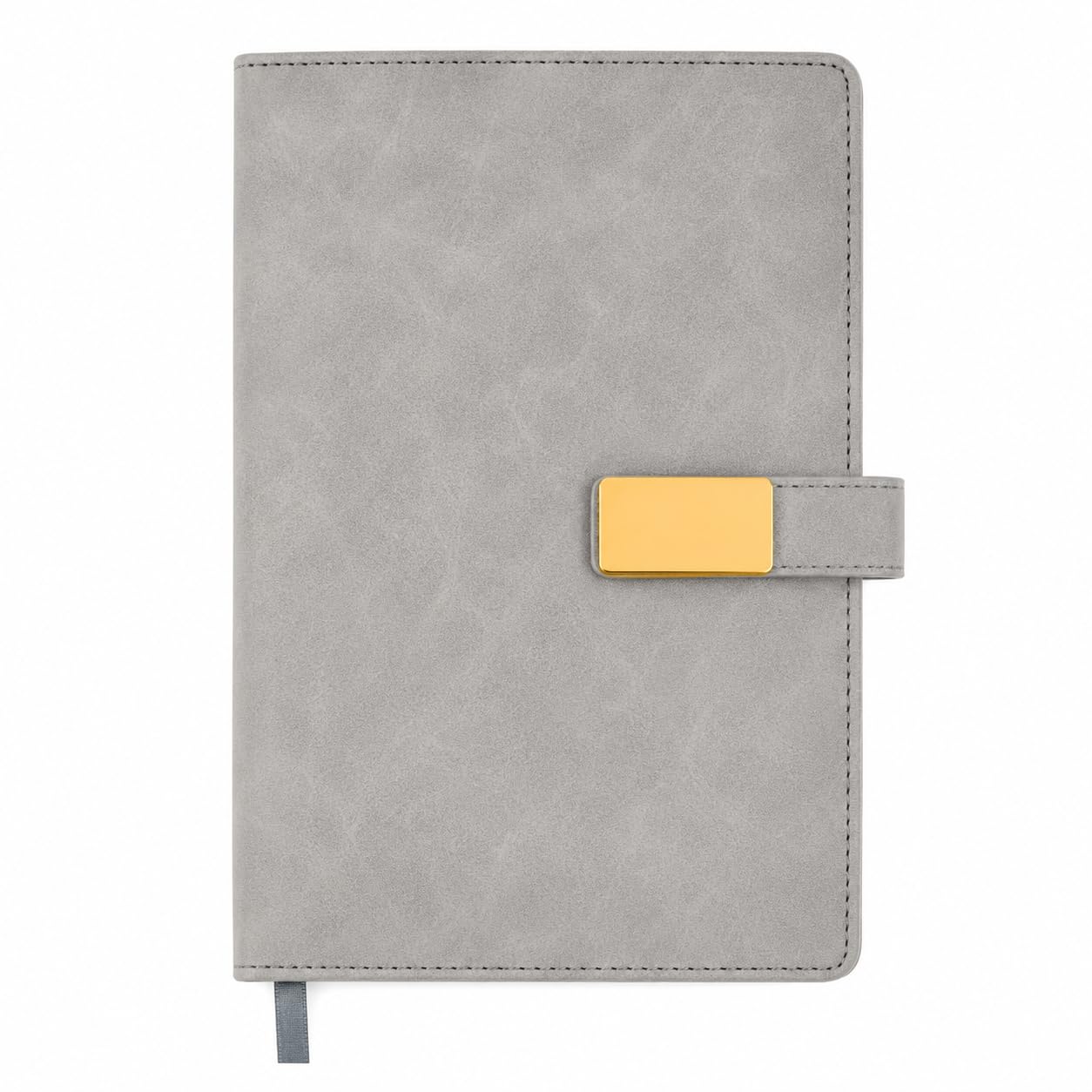 Cubic Notizbuch A5 Hardcover Leinen (Grau) | Premium Tagebuch mit Stahlknopfverschluss | Stilvolles und langlebiges Schreibbuch für Büro, Schule und Gebrauch