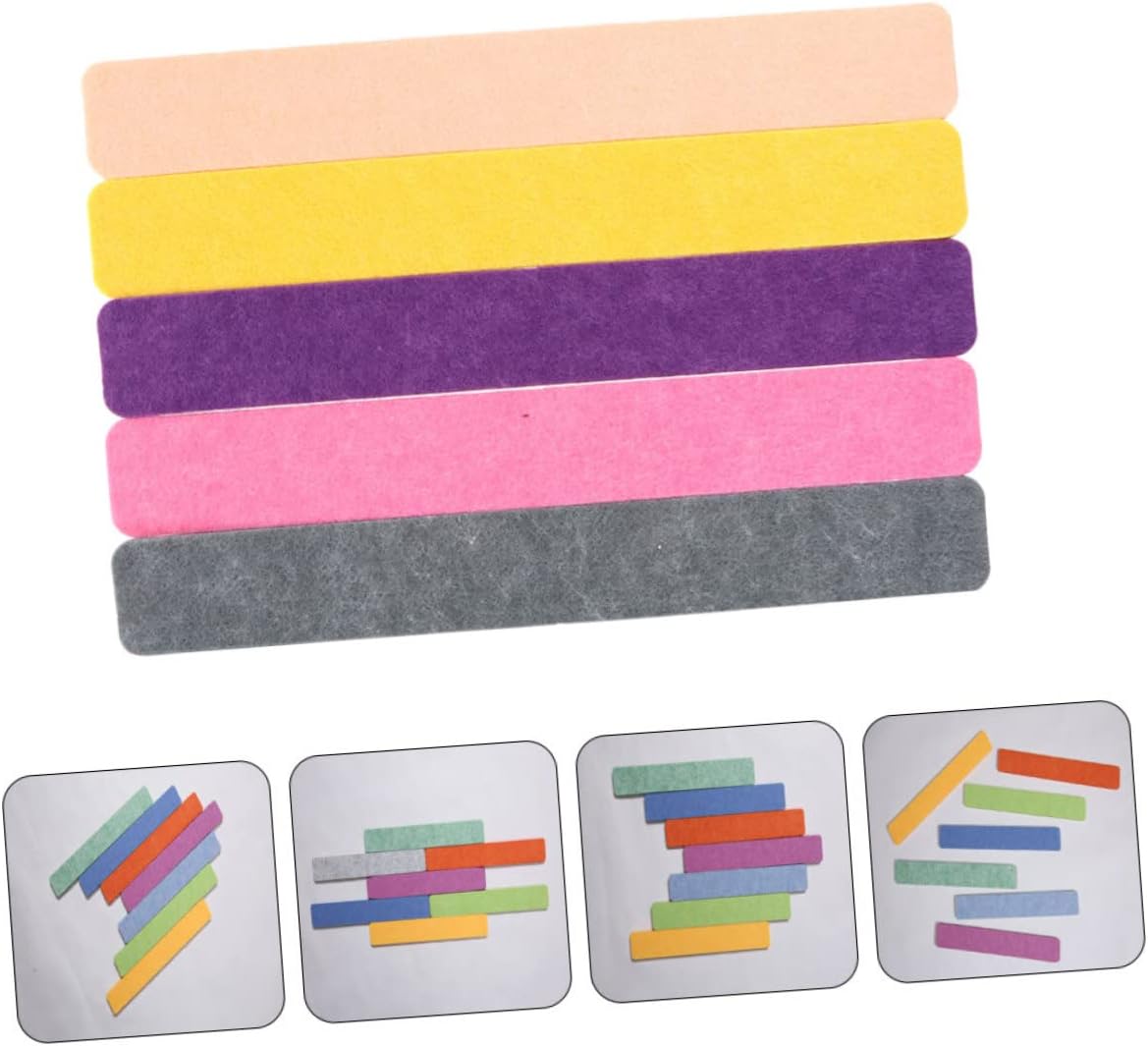 Holibanna 5pcs Felt Memo Board Strips Self-Adhesive Notice Pin Tiles for Wall Easy to Install Bulletin Board for Home Office and Classroom Use