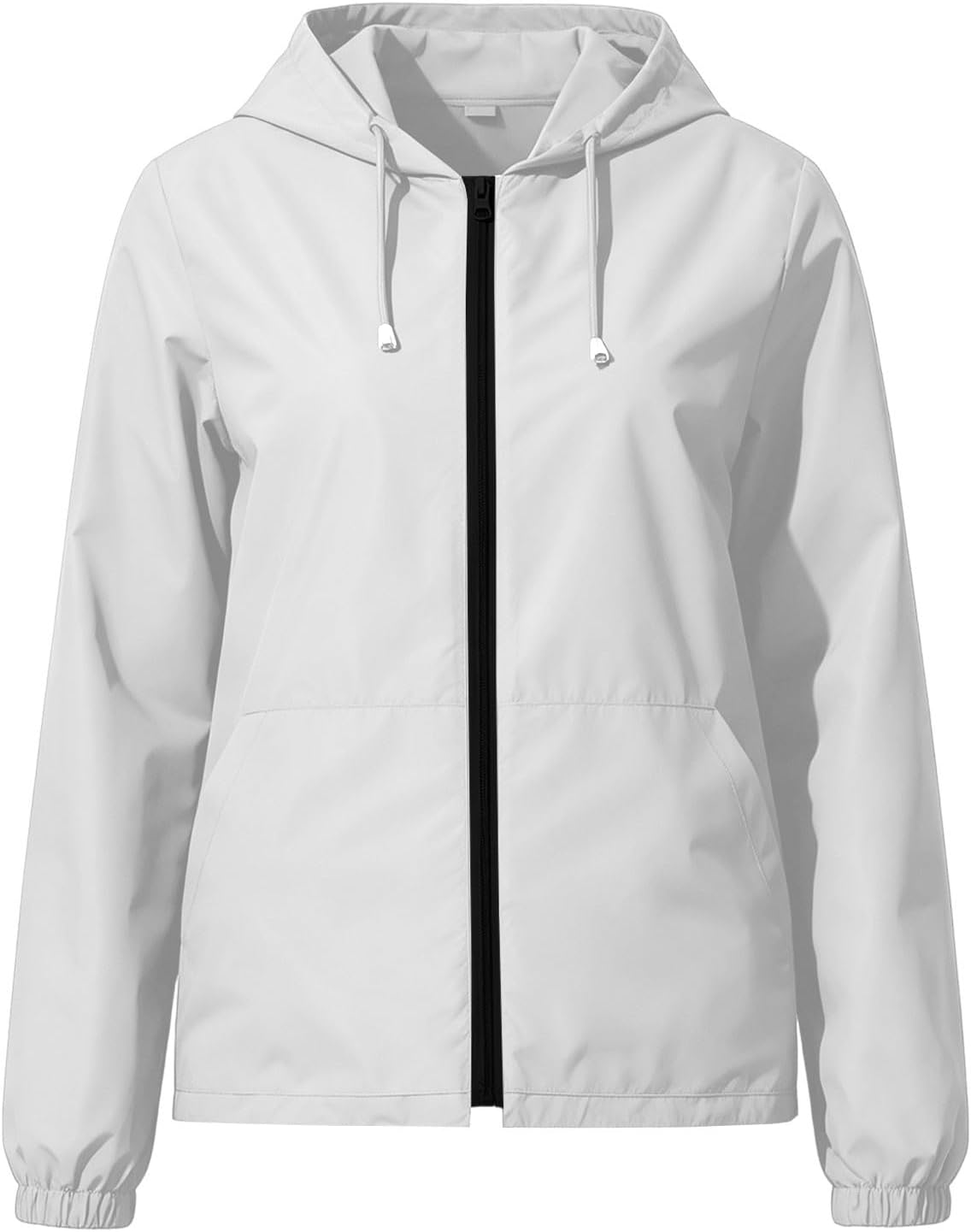 Lmdudan Women's Packable Waterproof Rain Coat Windbreaker Drawstring Hooded Jacket Travel Outdoor Raincoat with Pocket